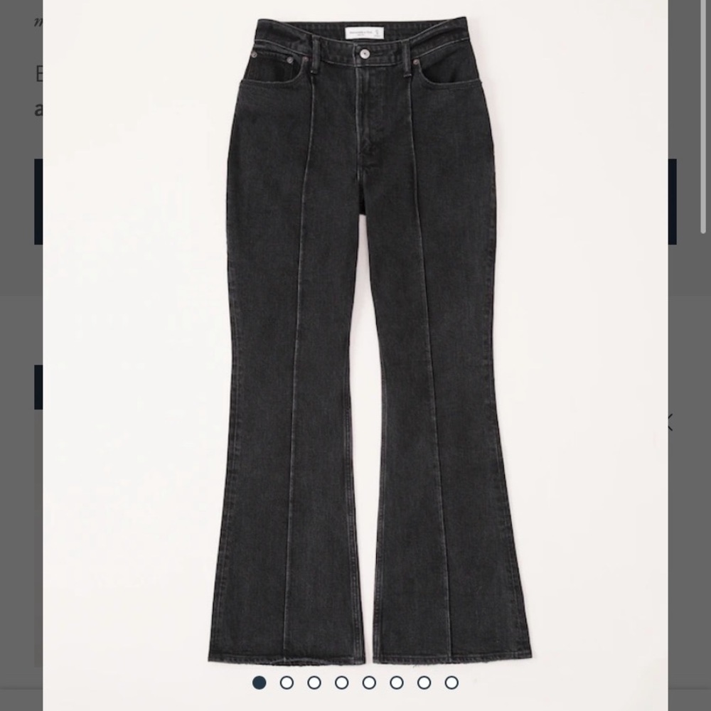 Curve Love High Rise Vintage Flare Jeans - Black with Pintuck Seam